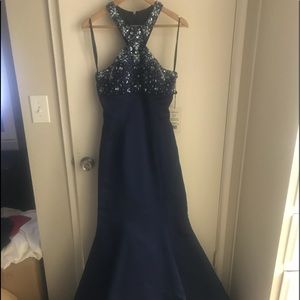 Sherri Hill NWT Navy Mermaid Gown size 8